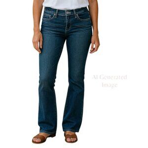 Bongo Womens BOOTCUT Stretch Whiskey Mid Rise683 Denim Blue Jeans Juniors Sz 11